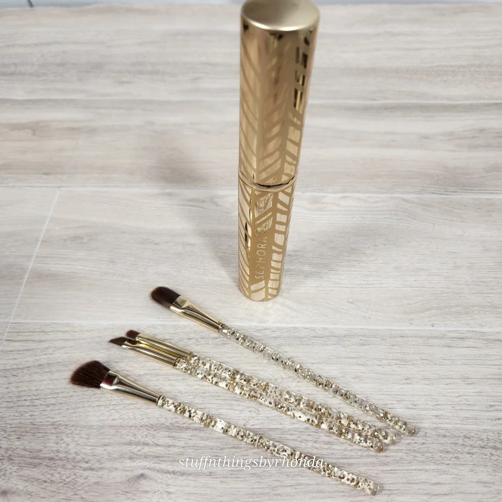 New Sephora‎ Collection 'Glimmer In Her Eye' Eye Brush Set 4 Brushes And 1 Case